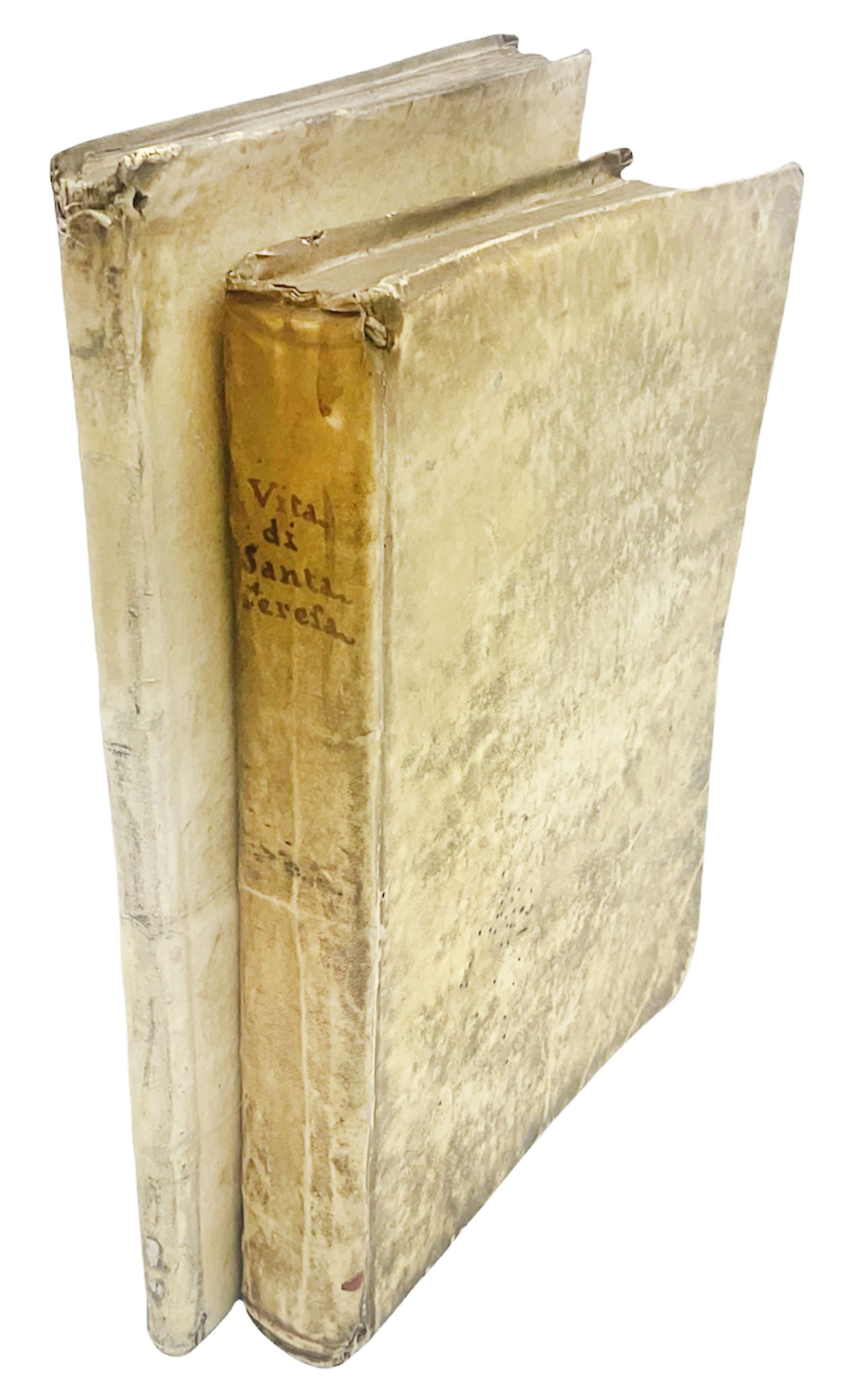Vita Della Serafica Vergine, E Gloriosa Madre Santa Teresa Digesu .... 1747 Venezia Presso Andrea Poletti. Engraved frontispiece; and Iusti Lipsi Diva Sichemiensis fiue Aspricollis: Nouaeius Beneficia & Admiranda. 1605 Antwerpiae Ex officina Plantiniana. Engraved title page. Both with full vellum binding (2)