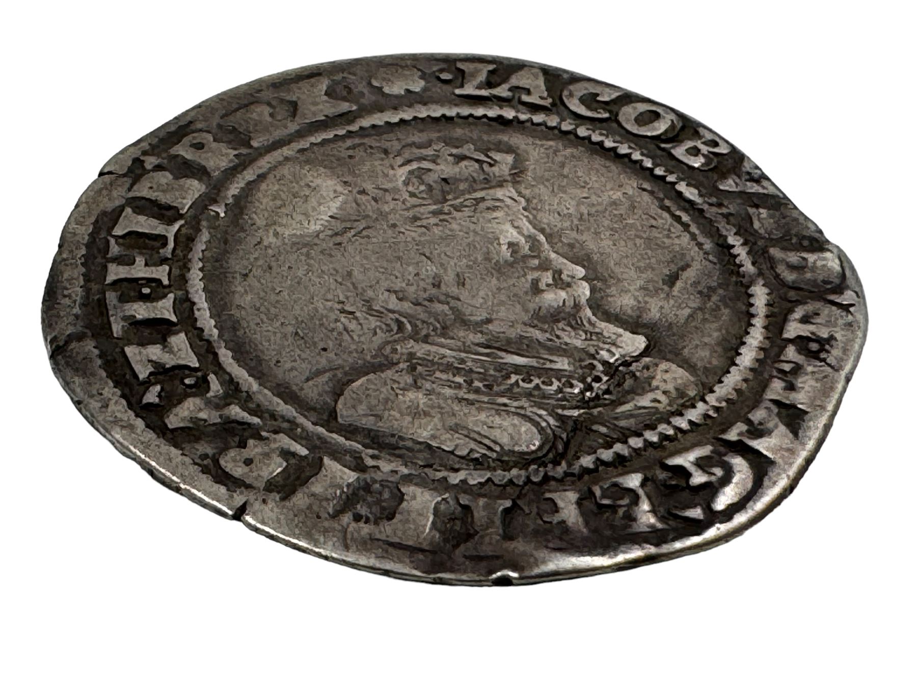 James I Irish 17th century silver one shilling coin