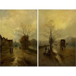 James Walter Gozzard (British 1888-1950): Autumnal Evening Street scenes, pair oils on canvas signed 60cm x 40cm (2)