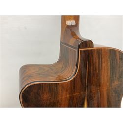 Spanish Gitano Manuel Rodriguez EMC1 Maccaferri acoustic guitar, c2000, the cedar top with D-hole, L98cm overall; in lightweight hard carrying case.