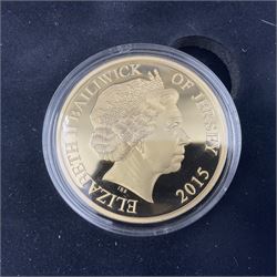 Queen Elizabeth II Bailiwick of Jersey 2015 'H.M. Queen Elizabeth II The Longest Reigning Monarch' gold proof five pound coin, cased with certificate