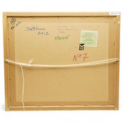 Barry De More (Yorkshire 1948-2023): 'Huddersfield Street Scene No1', oil and impasto on board signed titled and dated 2012 verso 45cm x 53cm
Notes: Acclaimed as one of the North's greatest expressionist artists, Barry De More (1948-2023) used a heavy impasto style to transfer his love of Yorkshire landscapes, townscapes and people to canvas. His work sits comfortably in the company of work by Kossoff and Auerbach, selling to collectors in the UK and overseas. De More's work can be found in the permanent collection of work by Northern Artists at Dean Clough, one of the UK's largest contemporary art galleries.