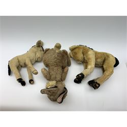 Three 1950s Merrythought animals comprising Disney Thumper rabbit standing on hind legs with revolving head H13