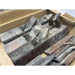 Large quantity of 19th century and later woodworking planes, to include rebate, block and moulding examples, including examples by King & Peach (Hull), E. Preston & Sons etc