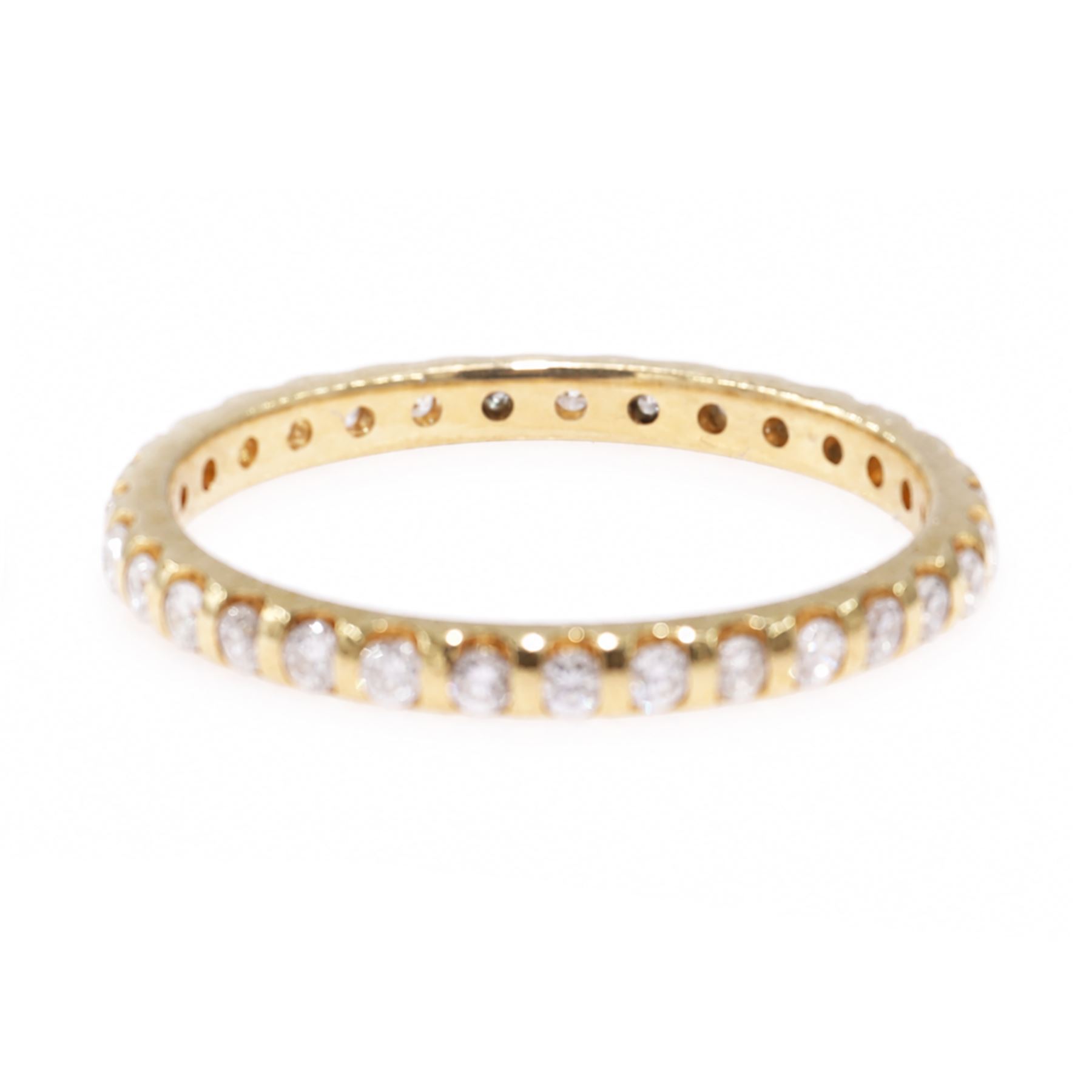 18ct gold diamond full eternity ring, set with thirty-one round brilliant cut diamonds, total weight approx 0.30 carat