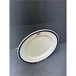 Early 20th century 'Cutty Sark' dinner plate, printed with the house flag and ship's name beneath, within a cobalt blue and gilt border upon a white ground, with printed maker's mark beneath for T. Hayward & Co, D24.5cm

Provenance by vendor repute: Vendor's father was a naval cadet in 1940s/50s on board HMS Worcester which was moored alongside the Cutty Sark on the River Thames at Greenhithe. He has had the plate since then. 