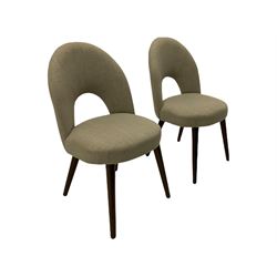 Bentley Designs - Premier collection 'Oslo' contemporary walnut extending dining table and six chairs upholstered in steel grey fabric. 