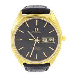 Omega Seamaster gentleman's gold-plated and stainless steel quartz wristwatch, Ref. 196.01...