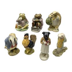 Seven Beswick Beatrix Potter figures, comprising Sir Isaac Newton, Mr Jackson, Tommy Brock, Pickles, Mr Jeremy Fisher, Mr Alderman Ptolemy and Sally Henny Penny, all with printed mark beneath  