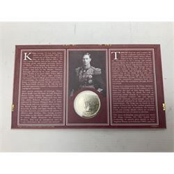 Eight coin covers including, 'Her Majesty Queen Elizabeth II 70th Birthday' containing a 1996 Canadian one ounce silver coin, three coin covers commemorating the 21st Birthday of HRH Prince William each containing a silver coin, '1895 1952 A Tribute to HM King George VI' containing a South Africa 1952 five shilling coin, 'The Notting Hill Carnival' containing a 1998 fifty pence etc (8)