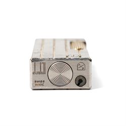 Dunhill - Rollagas lighter, silver-tone metal with gilt linear decoration and gilt ribbed thumbpiece, H6.5cm 