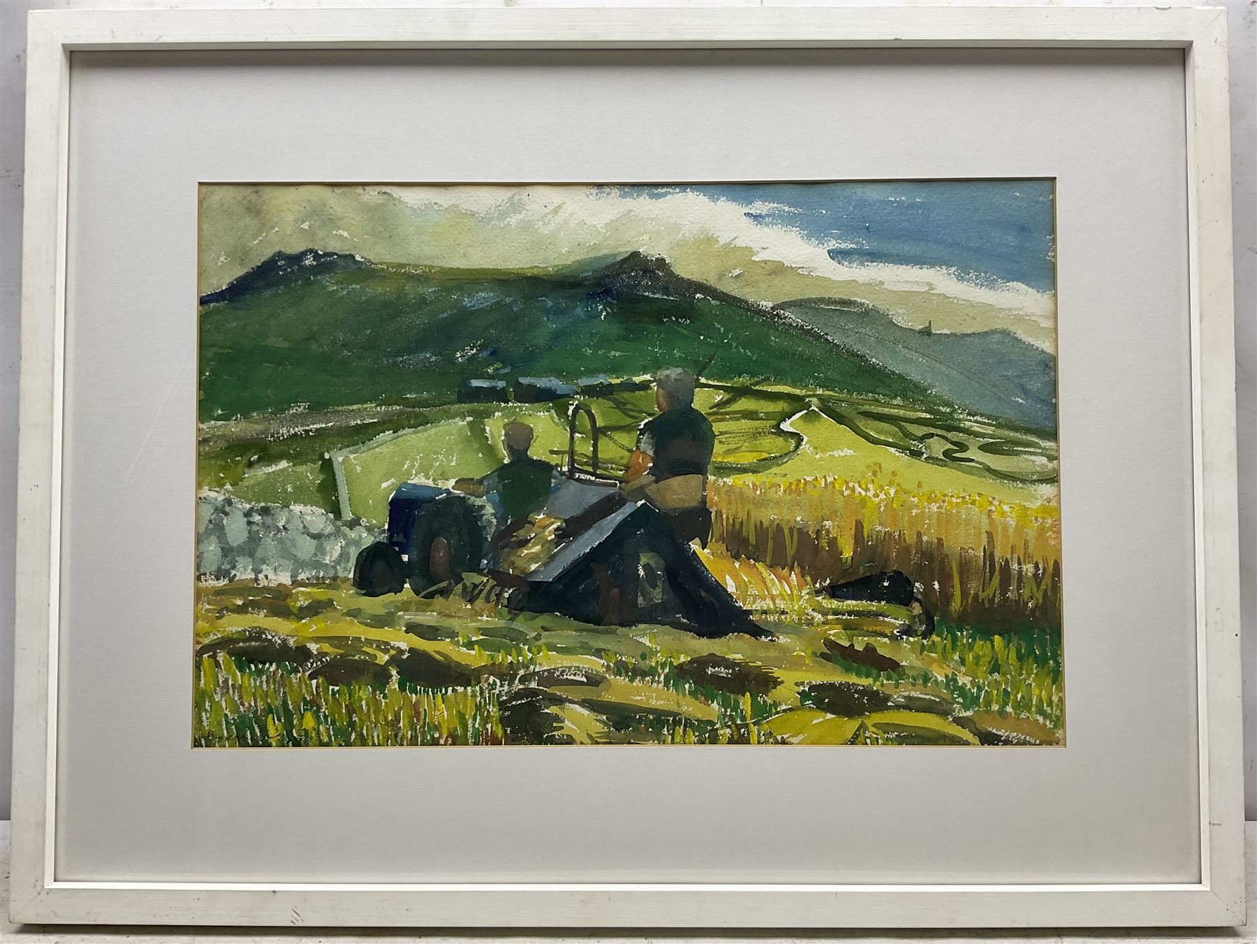 Isobel Atterbury Heath (British 1908-1989): 'Berrymans Farm', watercolour indistinctly inscribed l.l. 36cm x 55cm 
Provenance: private collection, purchased Market House Gallery, Marazion, 'Post War St Ives' 2002 No.33; the artist's studio sale, 1988; exh. Britain in Watercolours, labels verso