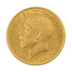 King George V 1911 gold half sovereign coin