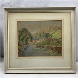 Carl Herman (Scarborough 1887-1955): 'The Road to the Everley' - Hackness, watercolour signed, titled in a later hand verso 28cm x 35cm 