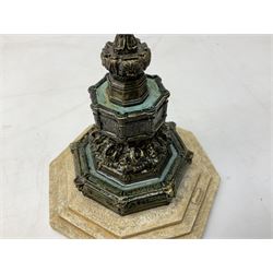 Five Lilliput Lane models from the 'Britain's Heritage' collection, comprising The Royal Albert Hall, Windsor Castle Round Tower, Eros and Nelson's Column and another snowed, all boxed