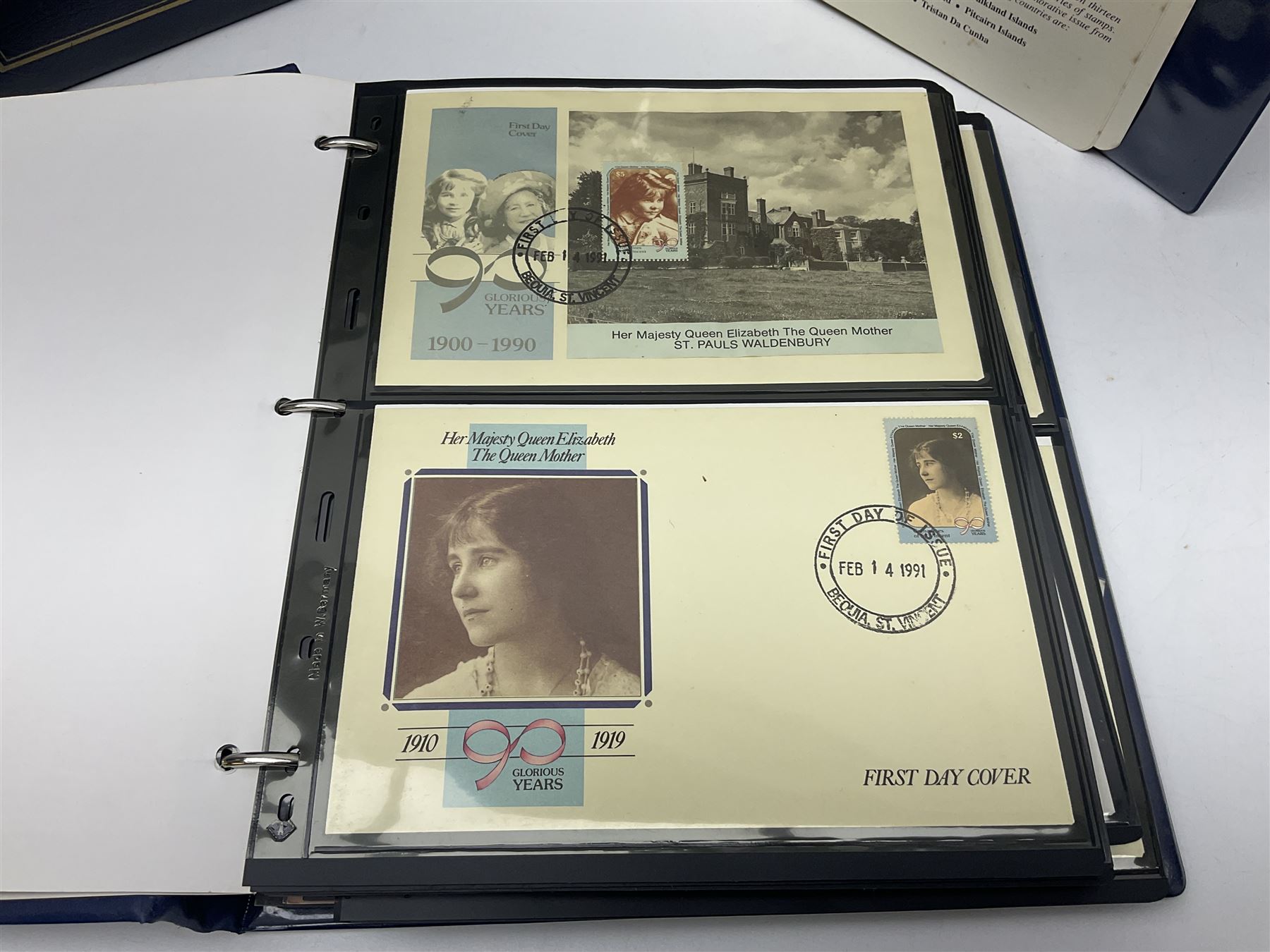 Commemorative stamps mostly relating to the Royal Family and Royal events, including Grenadines of St Vincent, Cayman Islands, Sierra Leone etc, housed in five 'The Royal Family' ring binder albums