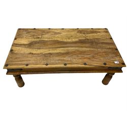 Hardwood rectangular Mexican style coffee table