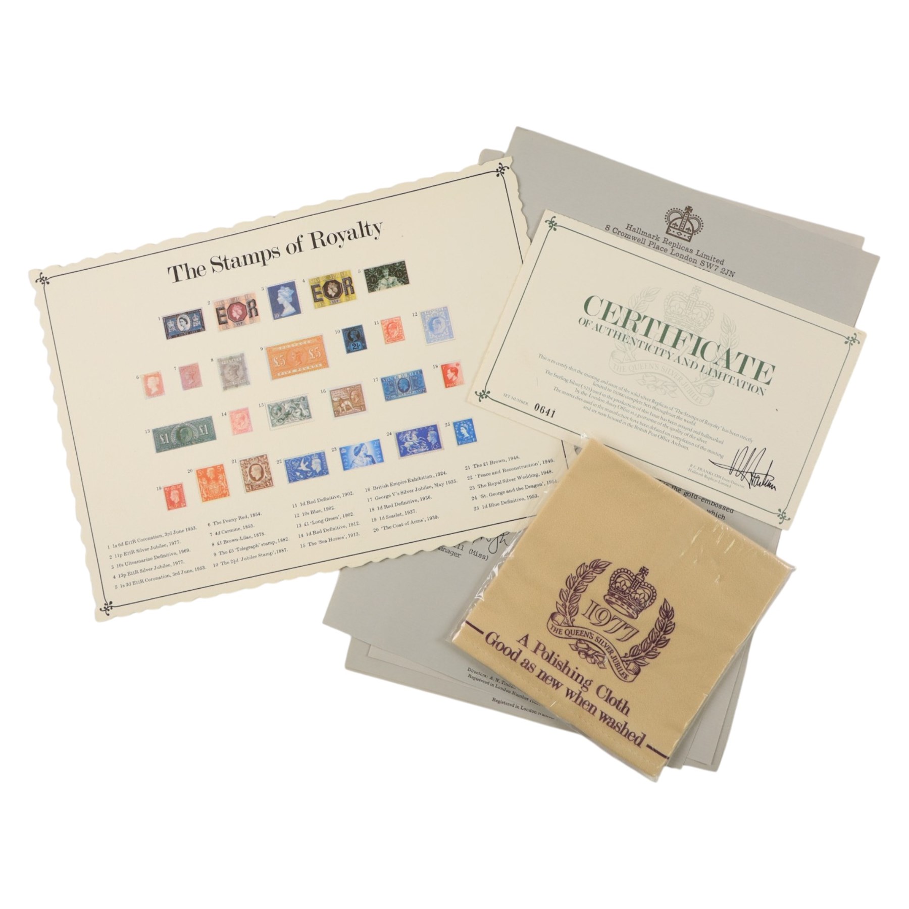 'The Stamps of Royalty', set of twenty-five silver stamp ingots, each carded with certificate, together with presentation case