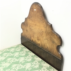 Queen Anne style walnut bedroom suite consisting of double arched top wardrobe, two doors, plinth base on shell carved cabriole feet (W123cm, H200cm, D55cm) a matching knee hole dressing table, raised mirror back, five drawers, shell carved cabriole legs (W114cm, H165cm, D60cm) a double 4'6