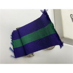 ERII General Service Medal with Canal Zone clasp awarded to 22499602 Pte S G Glover RAMC; with ribbon in box