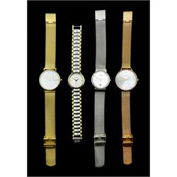 Rado Florence ladies stainless steel bracelet wristwatch, Ref. 322.3747.4, Serial No. 06521255 and three Skagen wristwatches including Anita Lille, Signatur and a 355SGSC (4)
