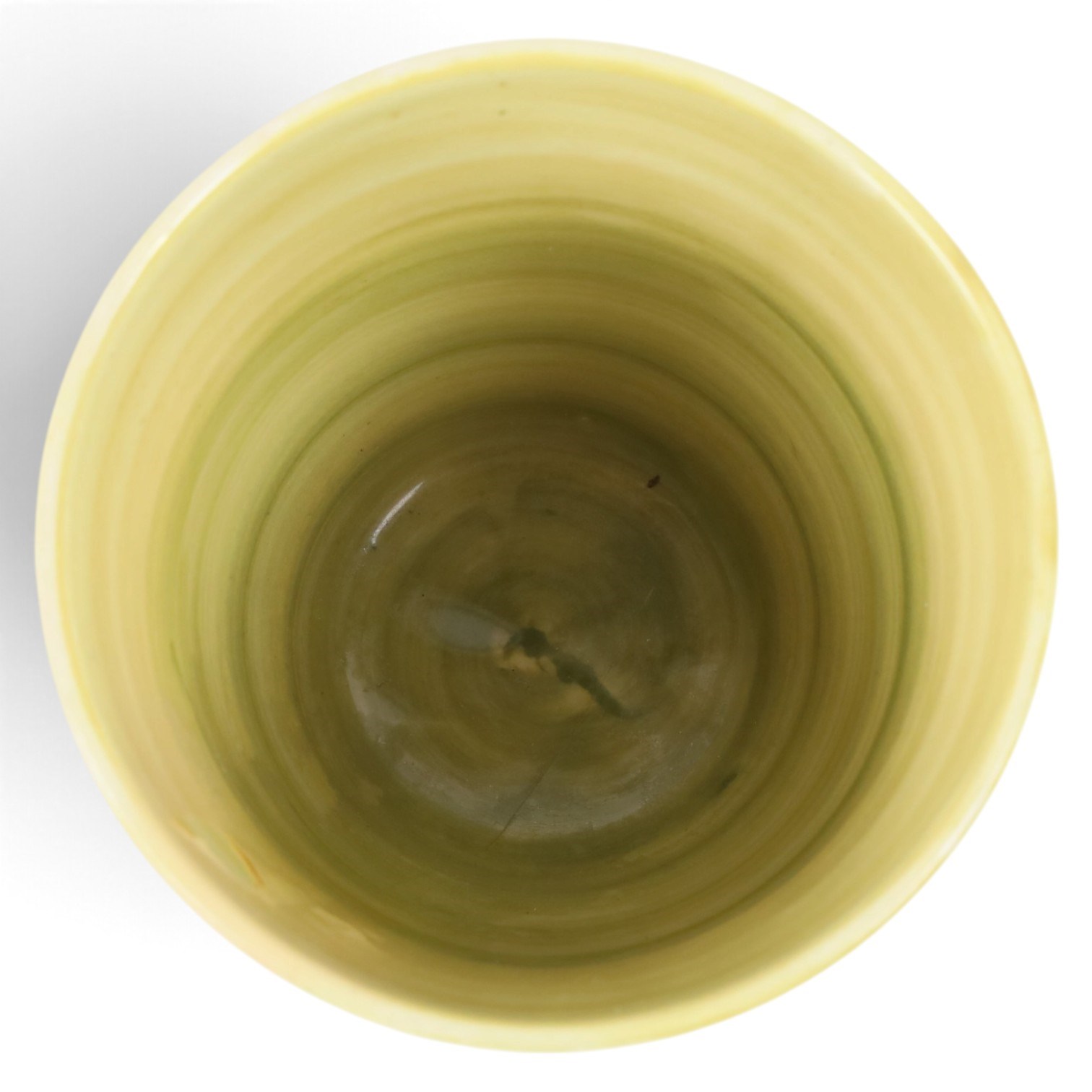 Moorcroft bowl, Leaf in the Wind pattern, upon a yellow grounds, with painted mark and sticker beneath, H12cm