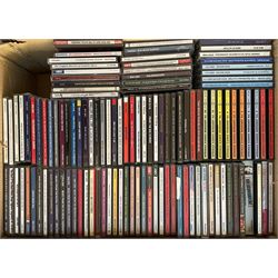 A large collection of mostly Jazz CD's including Billie Holiday, Count Basie, Stan Kenton, Bing Crosby, some Rock CD's and other in music four boxes (400+)