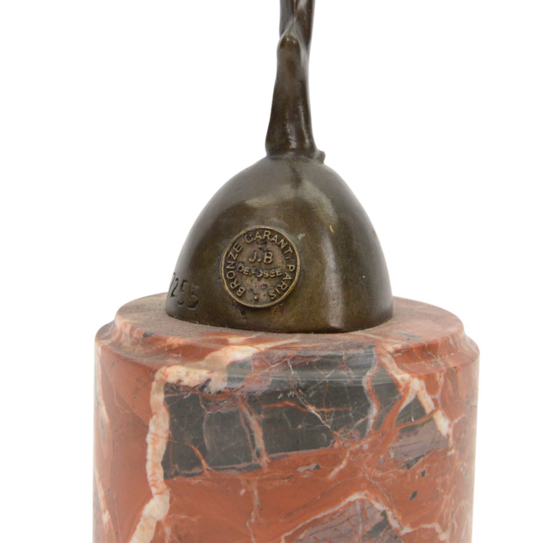 After Johann Philipp Ferdinand Preiss, art deco style bronze figure of a dancer upon a stepped circular plinth, H56cm