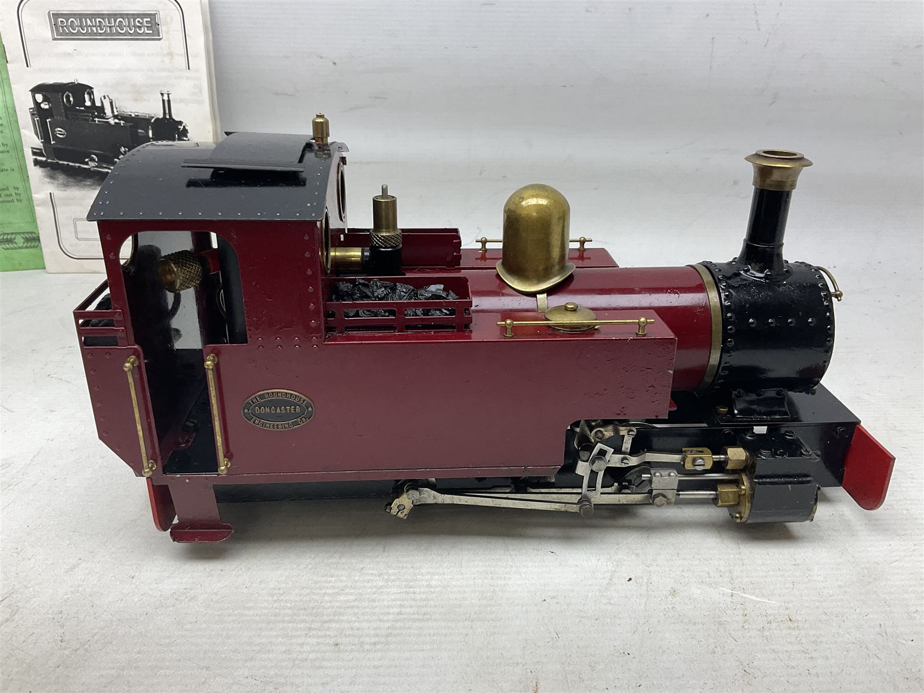 Roundhouse G scale, gauge 1 0-6-0, live steam tank locomotive ‘Lady Anne’, in crimson, black and brass livery, unboxed, together with a Futaba digital proportional radio control system
