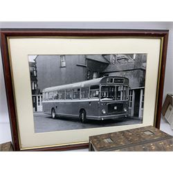 Quantity of model houses, framed print, coal E & J Mining Memories Morris Minor figures etc