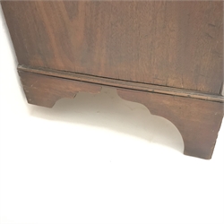  Georgian mahogany chest, two short and three long drawers, bracket supports, W102cm, H110cm, D52cm  