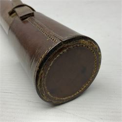 W Ottway & Co Ltd Ealing London single-draw telescope pattern 373, dated 1941 with broad arrow mark; sliding lens shroud and leather covered body with captive lens cover, serial no.2669, L60cm fully extended