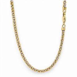 18ct white and yellow gold bead link necklace, stamped 750