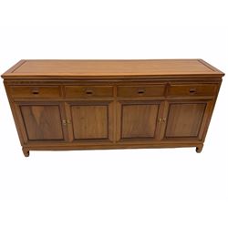 Chinese rosewood sideboard, fitted with four drawers and four cupboards
