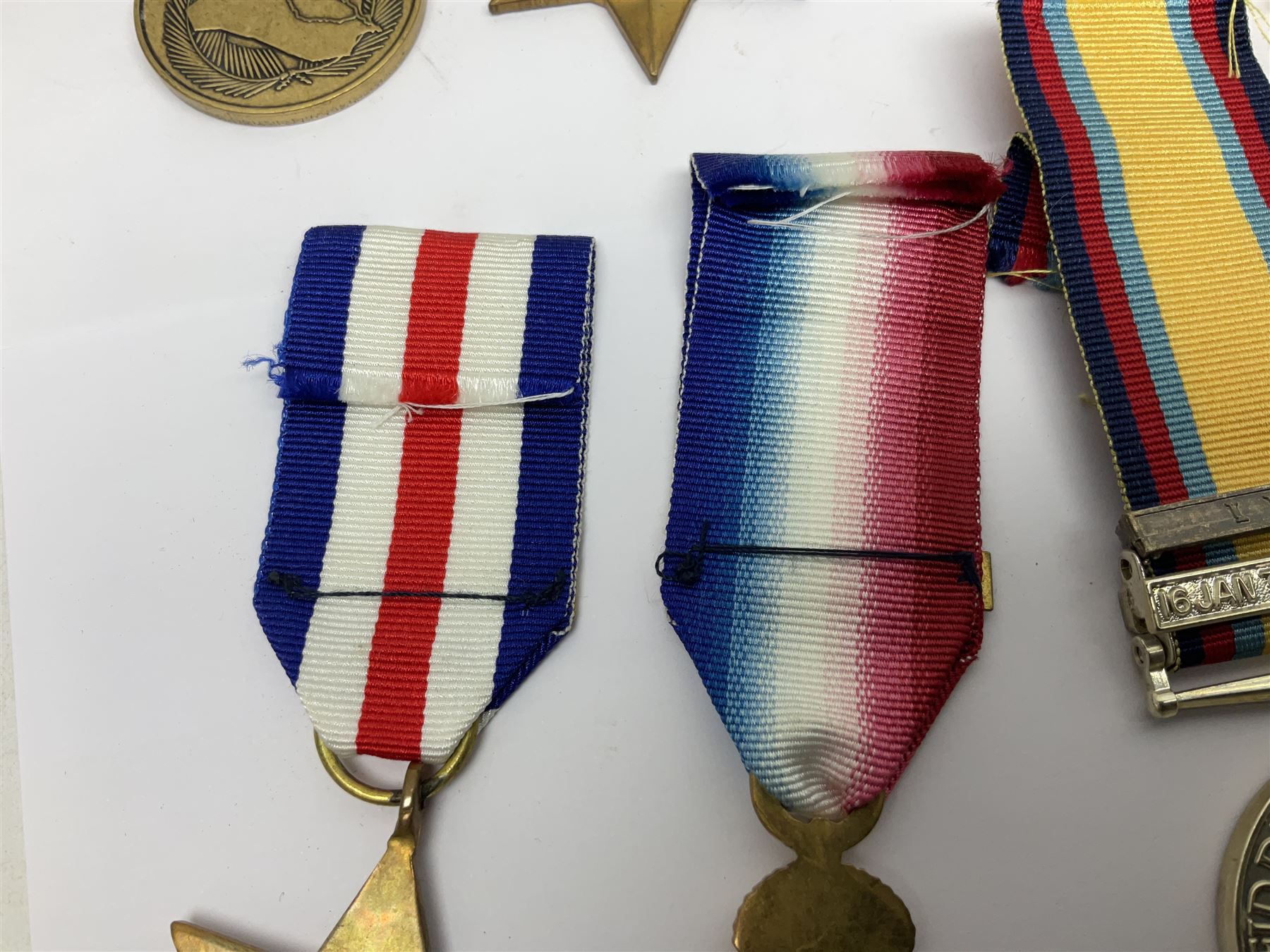 Twelve copy medals including for Operational Service, Gulf Medal, South Atlantic Medal, Iraq Medal, General Service Medal, Air Crew Europe Star, RMS Carpathia etc; all with ribbons (12)