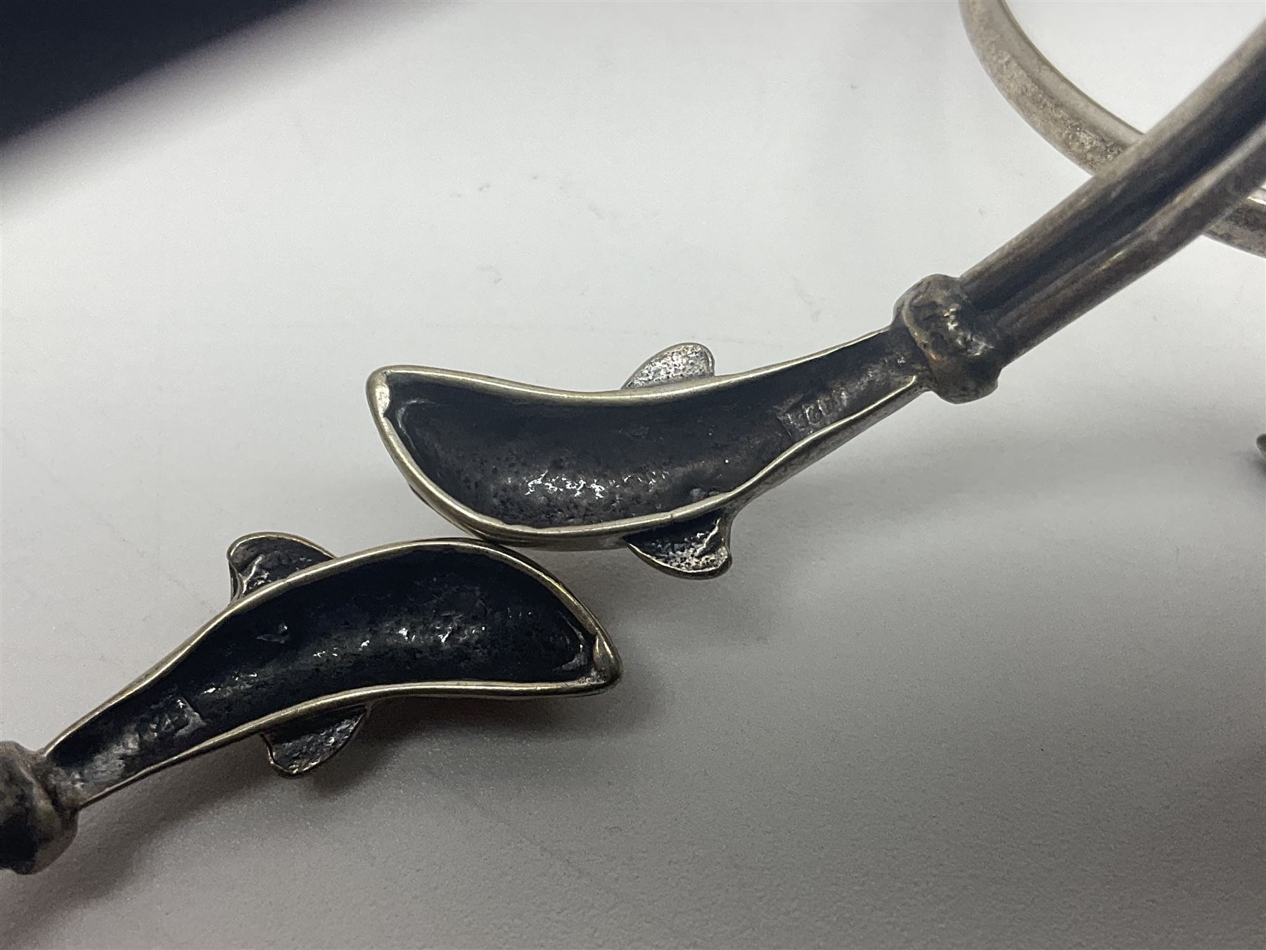 Pair of 9ct gold screw back earrings, silver dolphin jewellery, including necklace, bracelet, ring and earrings, other silver jewellery, two Sekonda wristwatches and a collection of costume jewellery 