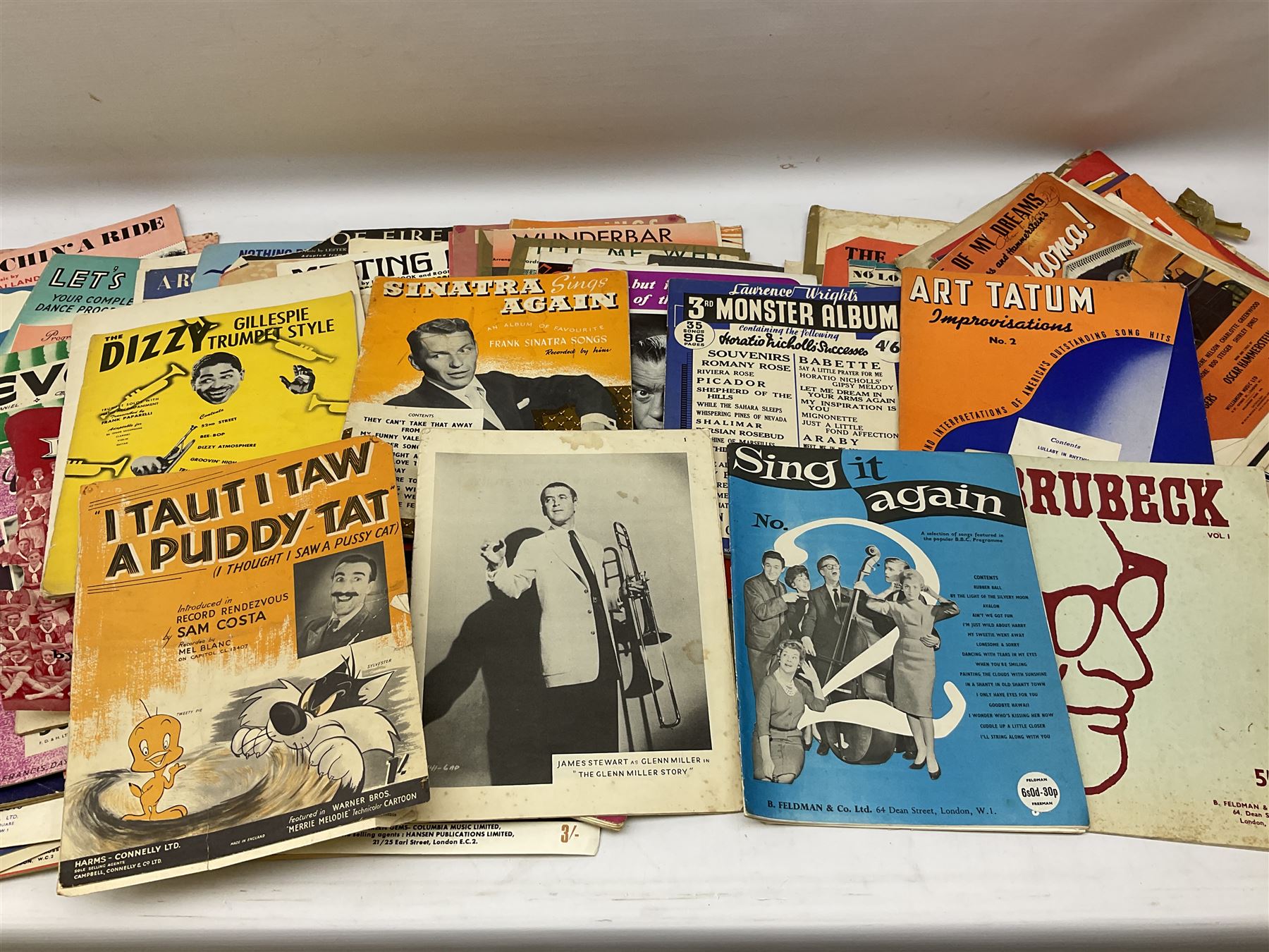 Collection of sheet music, many with attractive pictorial covers, to include The Rolling Stones It's All Over Now, Funny Girl, Living Doll Serious Charge Cliff Richard, Burbeck, Mary Poppins, Sugar, Sugar by The Archies, The Sound Of Music, I Taut I Taw A Puddy-Tat, Dear Miss Phoebe, etc, other musical sheet music and books etc