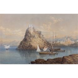 Circle of Thomas Charles Leeson Rowbotham (British 1823-1875): 'Aguilas' Spain, watercolou...