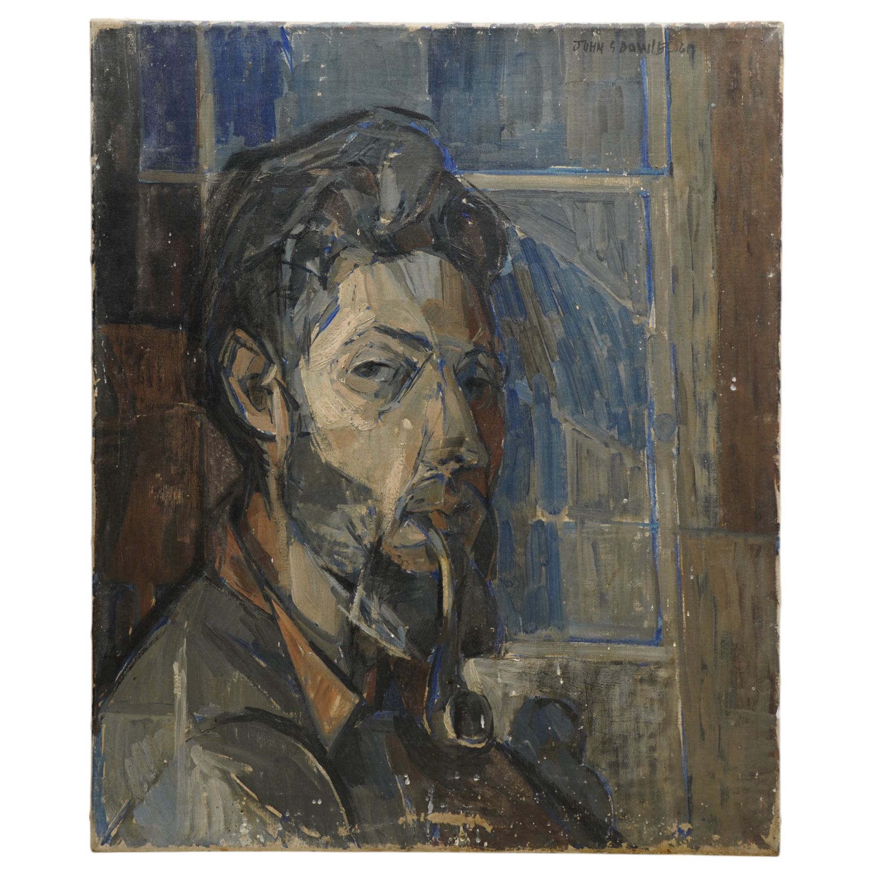 John Gilbey Bowles (British 1929-2011): 'Portrait of Claude' Monet Smoking a Pipe, oil on canvas signed and dated '60, inscribed verso 61cm x 51cm (unframed)
Provenance: direct from the family of the artist