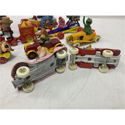Corgi/Dinky - twelve unboxed and playworn TV/Film related die-cast models including Popeye Paddle Wagon; Dick Dastardly; Magic Roundabout; Muppets; Basil Brush; and Noddy (12)