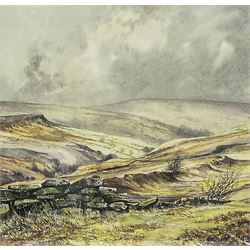 John Freeman (British 1942-): Yorkshire Moors Landscapes, two watercolours signed and dated '83 together with a signed print after the artist max 27cm x 28cm (3)