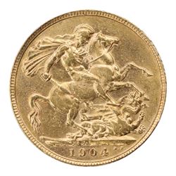 King Edward VII 1904 gold full sovereign coin