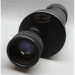  Barr & Stroud Monocular,15X CF56A, No.125850, black crackle body, L28cm  