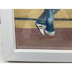 Anne J Taylor (British Contemporary): On Scarborough Foreshore, pastel signed 29cm x 59cm