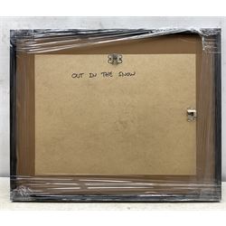 Gordon Barker (British 1960-): 'Out in the Snow', acrylic on paper signed, titled verso 28.5cm x 38cm