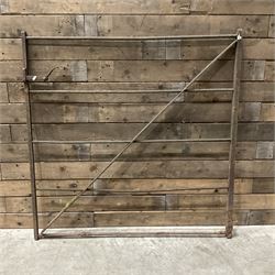 Large wrought metal country driveway or field gate (W324cm, H125cm)and a similar pedestrian gate (W110cm, H108cm)