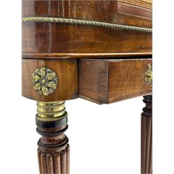 James Rigg, London -early 19th century mahogany and maple square piano c1817, with a 68 key compass (A-C) original hammers, jacks and felt, satinwood interior with ebony and ivory keys, the fretwork interior back inscribed 'James Rigg, 3 Providence Row, Finsbury Square, London', decorated with twist gilt metal edging, fitted with three drawers, on Gillows design turned and reeded supports with brass cups and castors.

This item has been registered for sale under Section 10 of the APHA Ivory Act