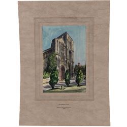 Joseph Ridley Ratcliffe McCulloch RBA (British 1893-1961): Collection of locations across North Yorkshire including 'Scarboro' Castle' and 'Whitby', five mixed media signed dated and titled max 19.5cm x 31.5cm (5) (unframed)