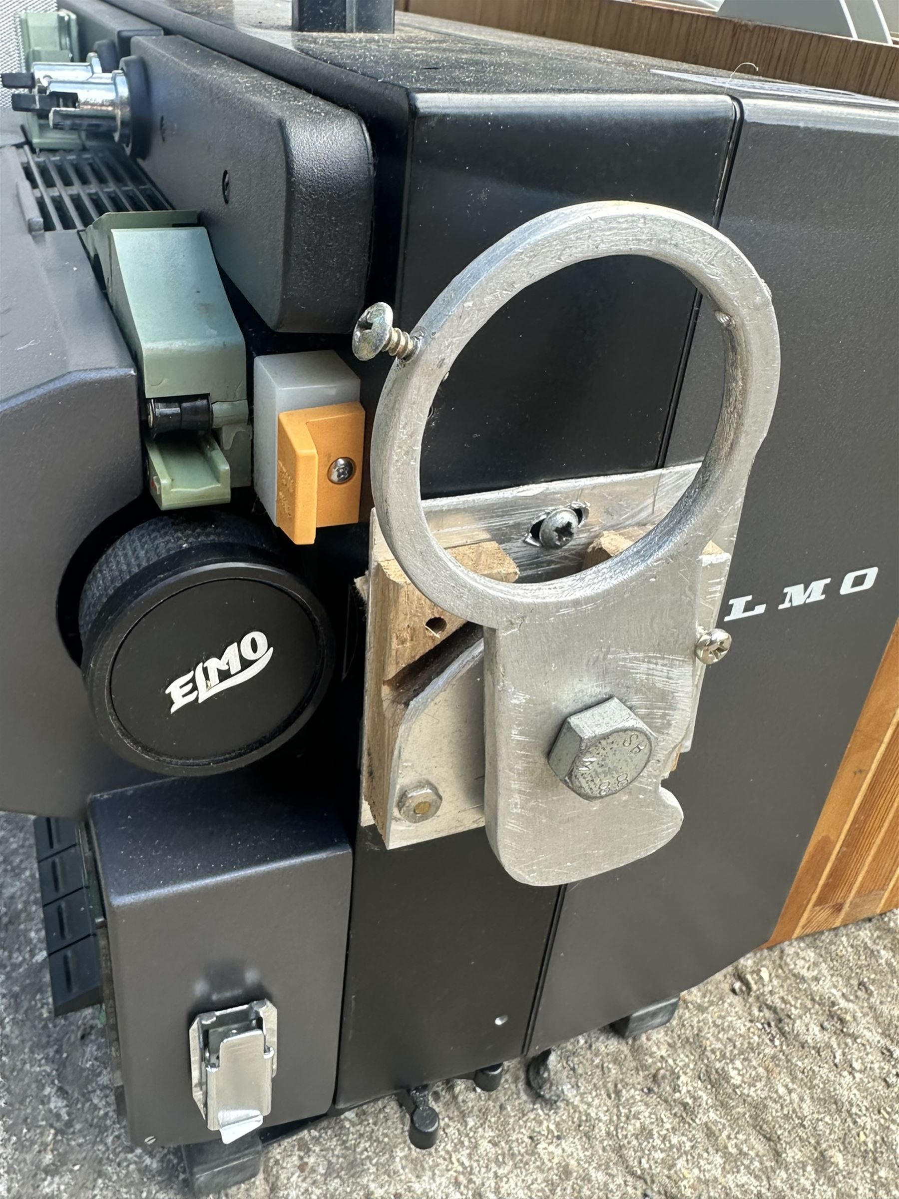  Elmo GS-1200 projector, cased, with three cases of reels 