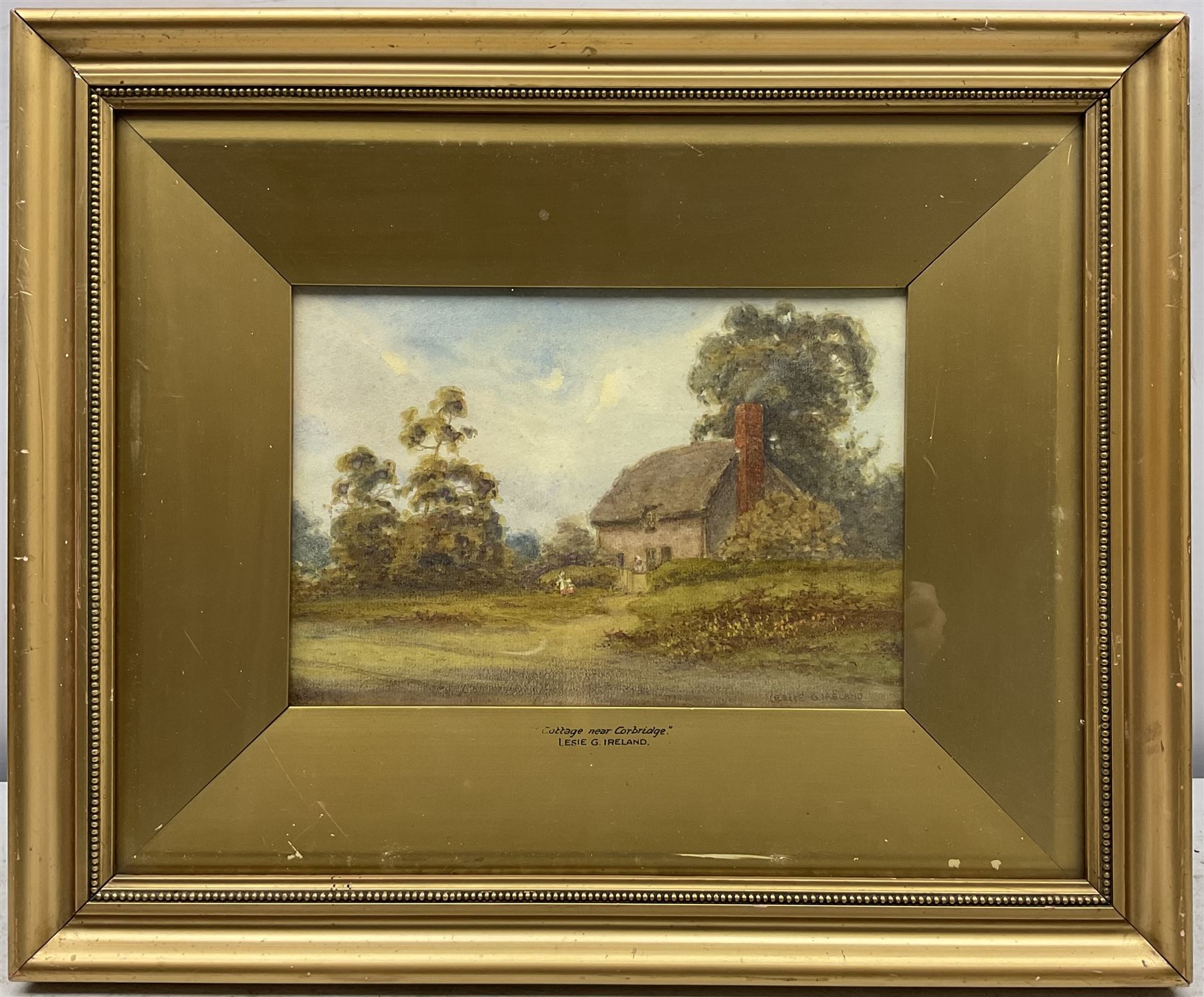 Leslie G Ireland (Newcastle 19th/20th century): 'Cottage near Corbridge', pair watercolours signed, titled on the mount 17cm x 25cm (2)